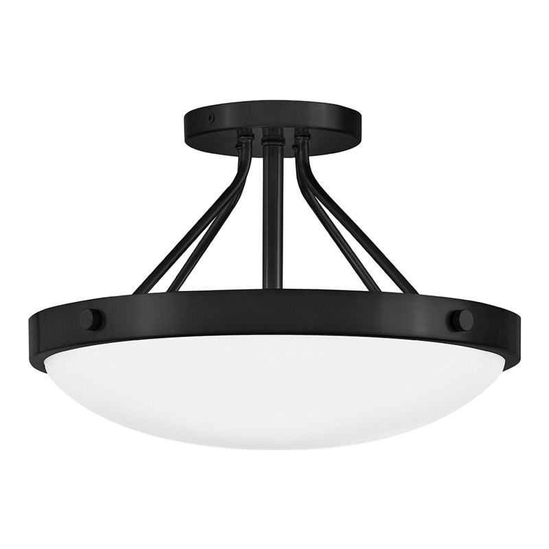 Gus Medium Semi-Flush Mount, Black