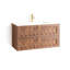 Meuble-lavabo mural à 2 tiroirs l 36 po x P 19 po Kewstoke en noyer avec comptoir blanc mat-414337721