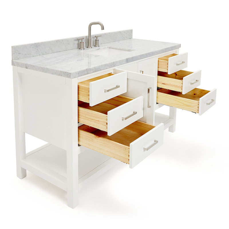 Magnolia Bath Vanity Rectangular Basin S061SCWRV, White