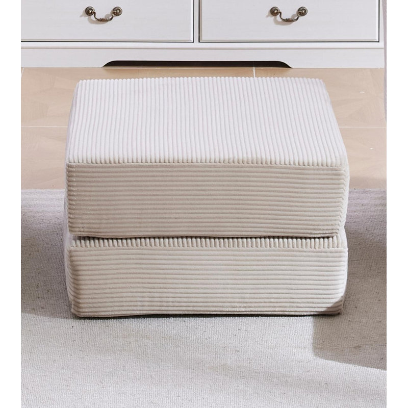 Cube repose-pieds empilable en velours côtelé, repose-pieds modulaire rembourré, siège d'appoint minimaliste pour le salon