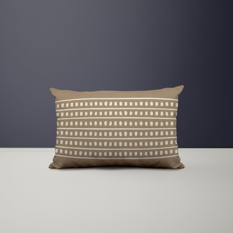 Polyester / Mélange de polyester Housse de coussin rectangulaire intérieure / extérieure lombaire et insert, Beige