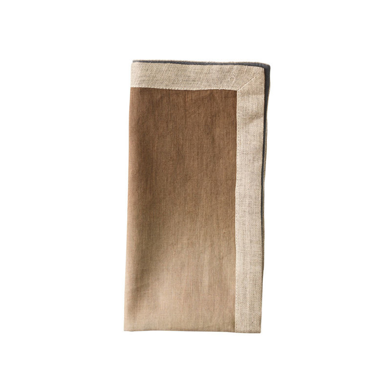 Dip Dye Linen Napkin, Beige/Taupe/Gray