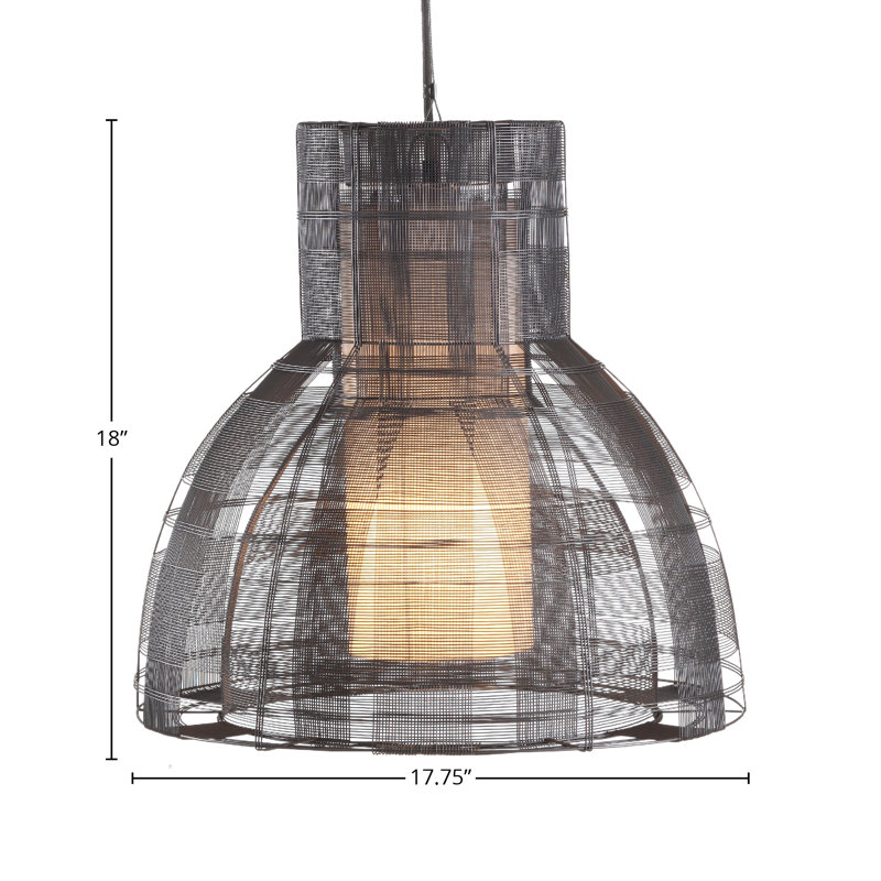 Luminaire suspendu 1 lumière Schema, H 19 po x l 19 po x P 19 po, Gris foncé