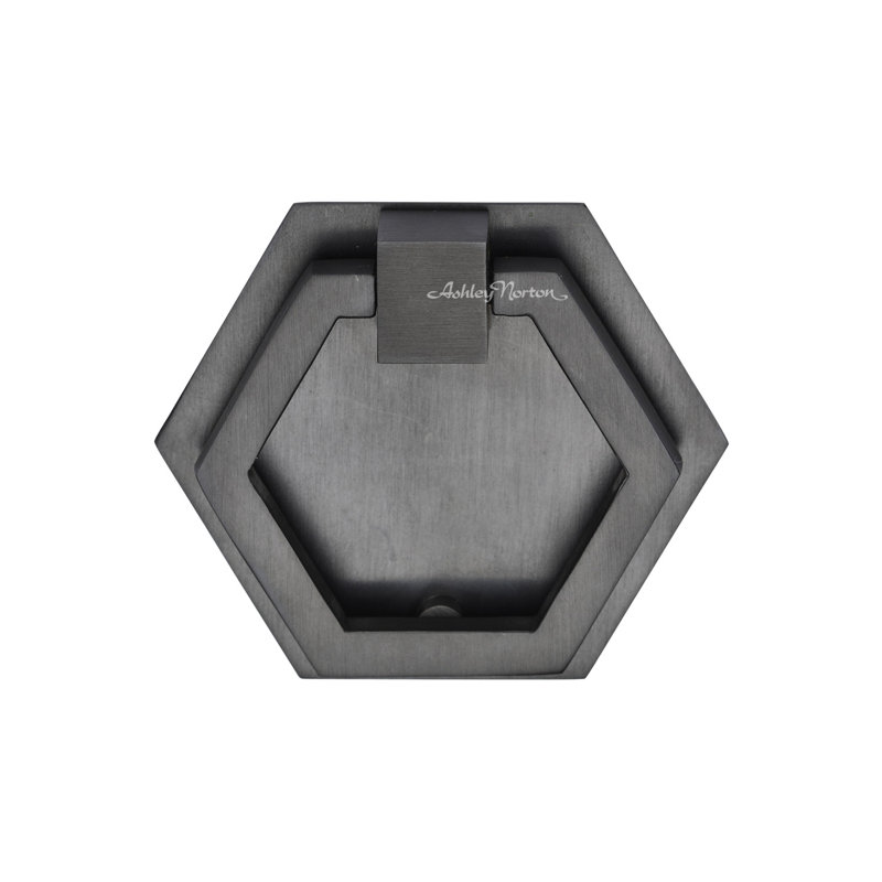 Hex Cabinet Drop Pull on Backplate, Dark Oil Rubbed