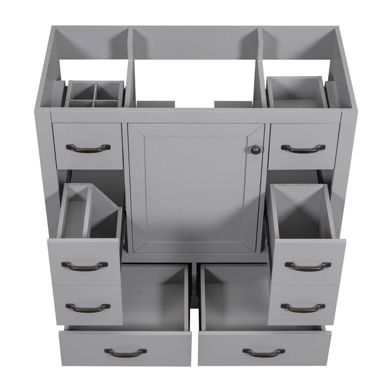 Base de meuble-lavabo simple 35,5 po seulement, Gris