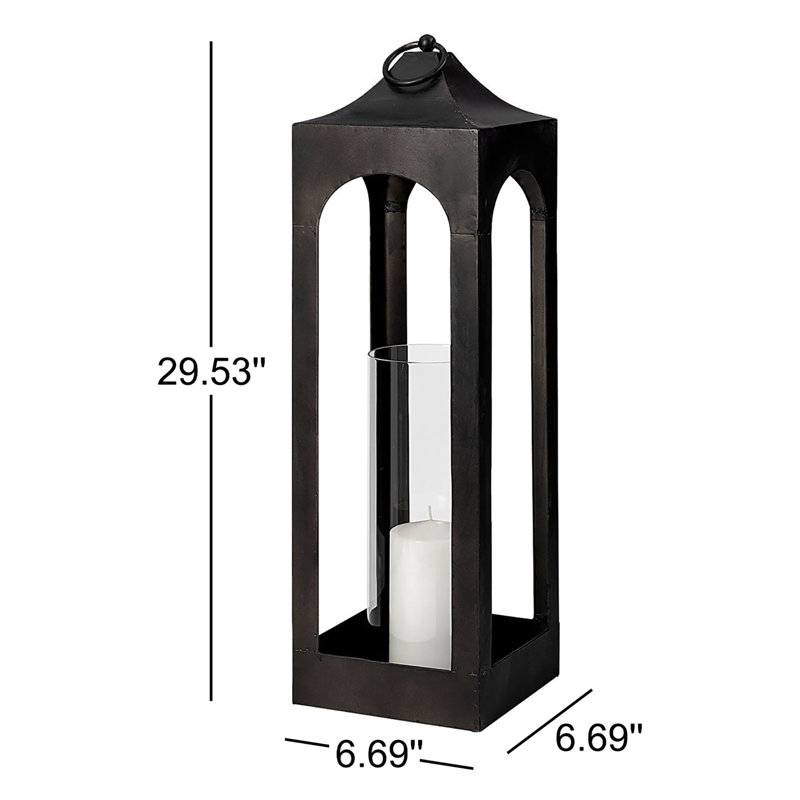 Lanterne de table, H 29,5 po x l 6,7 po x P 6,7 po