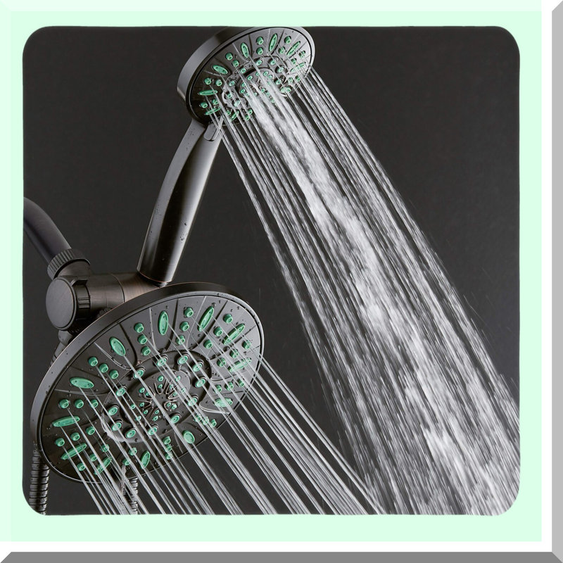 AquaGuard 30-Setting High-Pressure Rainfall Shower Combo with Microban Nozzle Protection and Anti-Clog Technology in Rubbed Bronze Finish