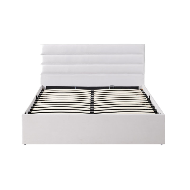 Dison Upholstered Ottoman Storage Bed with Mattress, King Size (5')