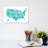 Aquamarine Watercolor Map Of The Usa With States And State Capitals by Blursbyai - Gallery-Wrapped Canvas Giclée on Canvas-1008343658-1008343657