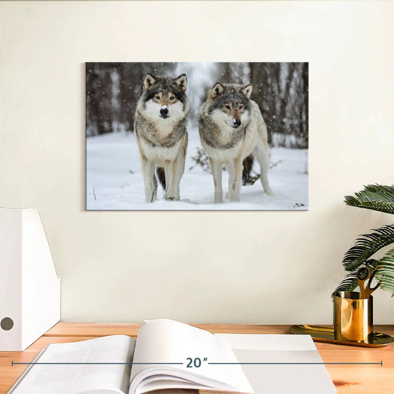 Wolves In Langedrag Nature Park, 8" H x 12" W