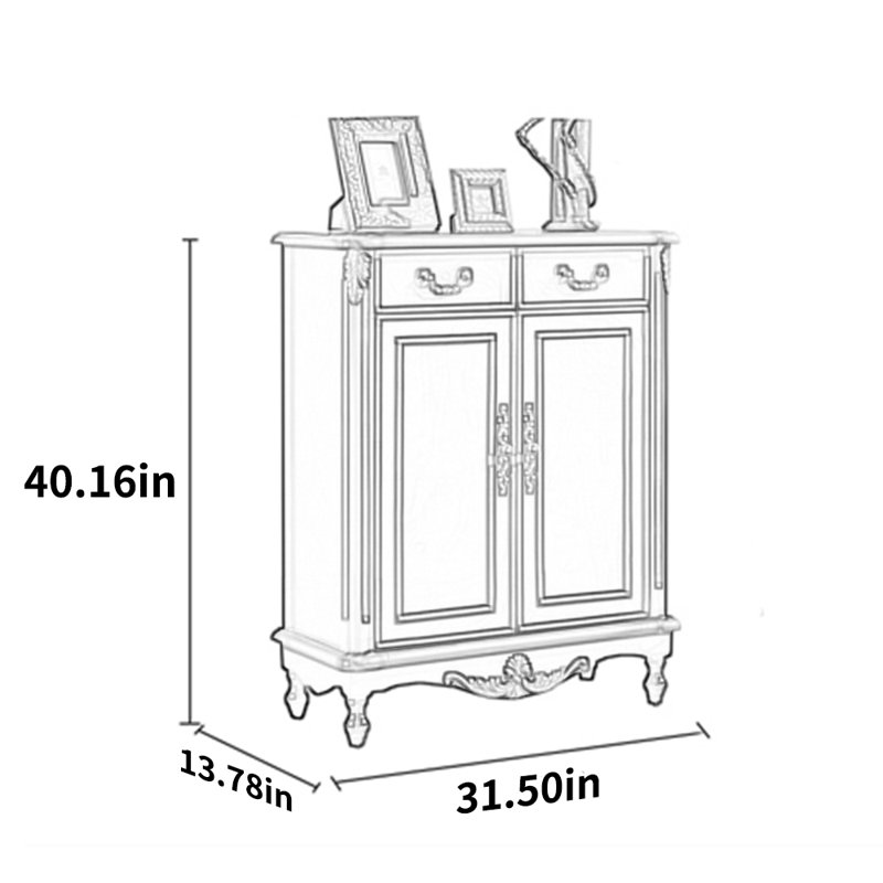 Armoire de rangement Fine Carved Art, Noir