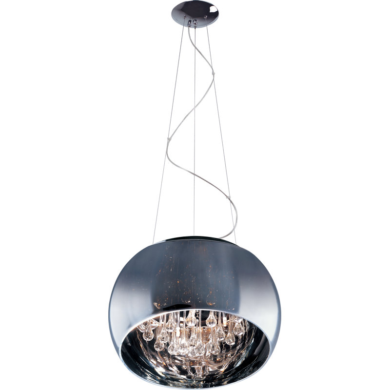 Lustre géométrique 5 lumières unique/à l’état Heckart, H 8,5 po x l 19,5 po