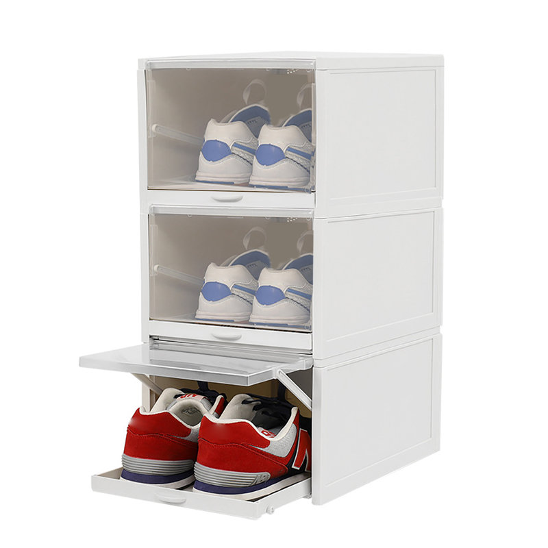 Boîte à chaussures empilable 3 paires