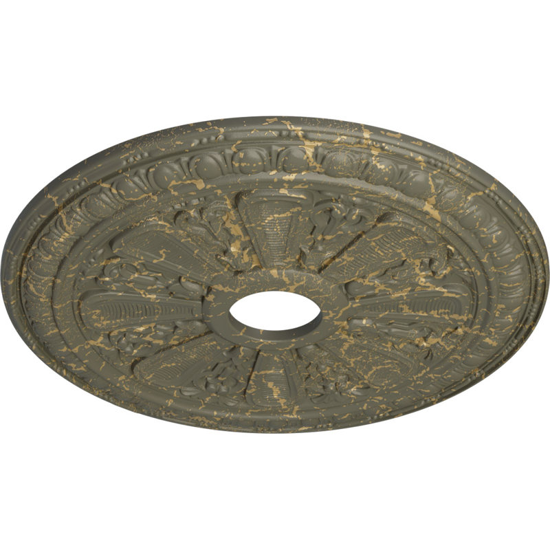 Médaillon de plafond Endurathane Bristol, DE 23 1/2 po x P 3 7/8 po x P 1 po (convient aux auvents jusqu'à 3 7/8 po), finition craquelée d'hamamélis peinte à la main