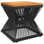  Table basse avec base en fil de bois d'acacia noir 15 po x 15 po x 15 po