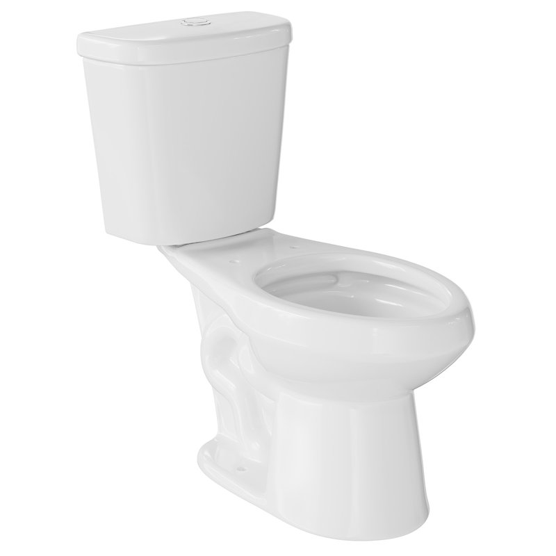 White Elongated Two-Piece Toilet, Comfort ADA Height 17", Powerful 1.28 GPF Flush, Top, 32.51" H x 16.55" W x 28.76" D