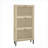 Shoe Storage Cabinets | 3-Door Freestanding Modern Engineered Rattan Shoe Storage Cabinet, Metal Base | Beige | Particle Board-2086957851