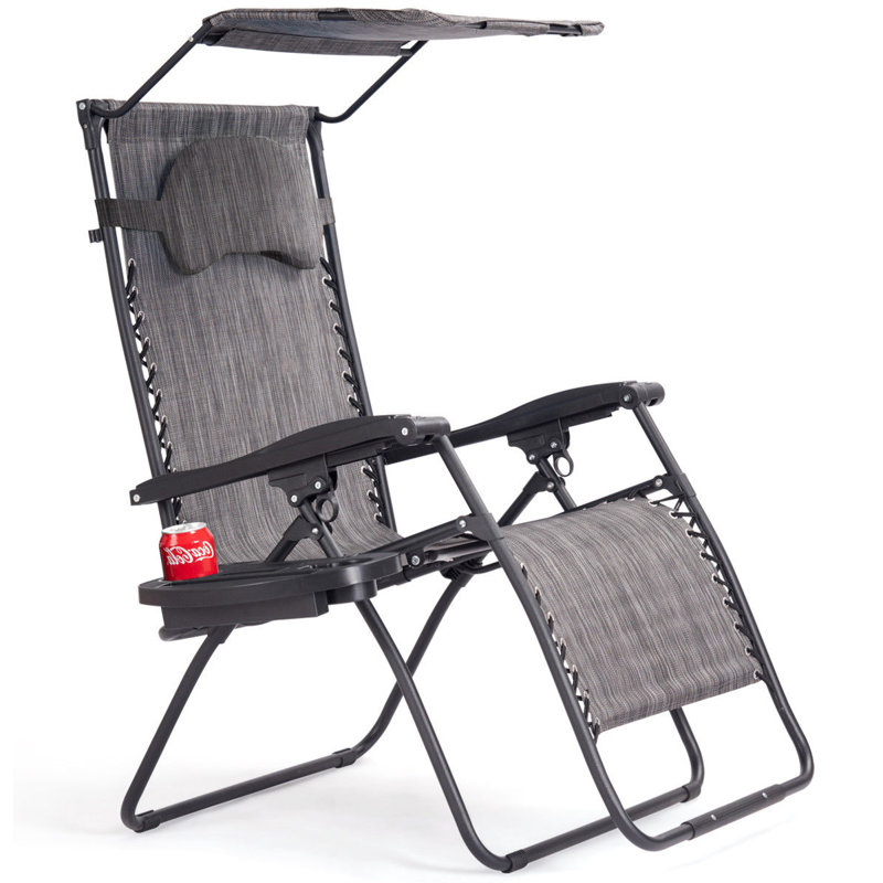 Chaise longue simple inclinable 29 po Kalobe, gris