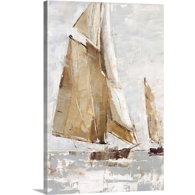 Reproduction d’art sur toile, "Golden Sails I" par Ethan Harper, Toile tendue, H 30 po x l 20 po x P 1,25 po