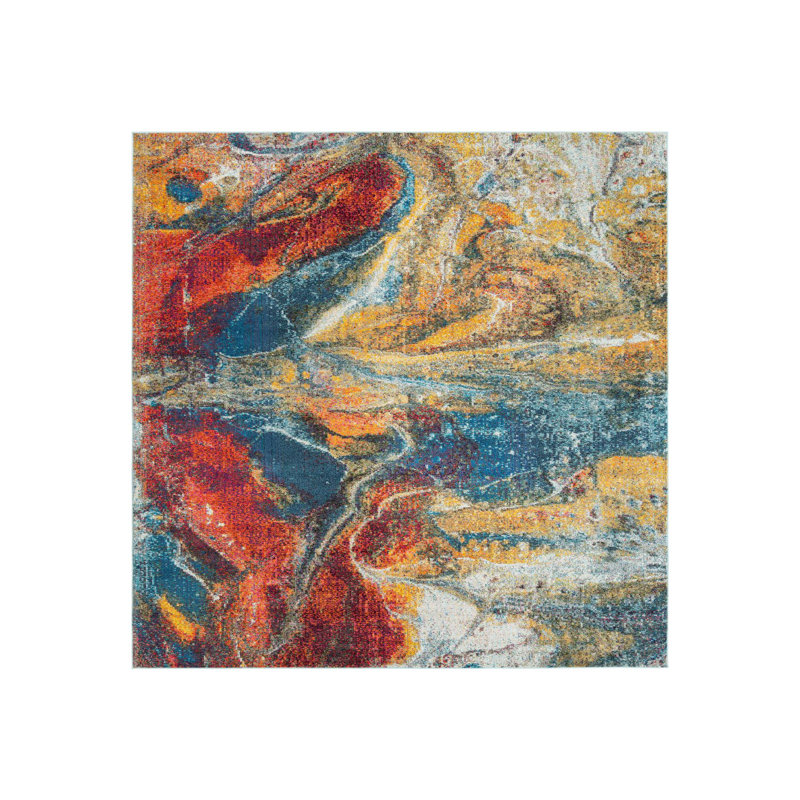 Ansela Washable Abstract Indoor Rug, Rectangle 9' x 12'