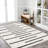 Colline Berber Stripe Shag White/Gray Rug-1853748483
