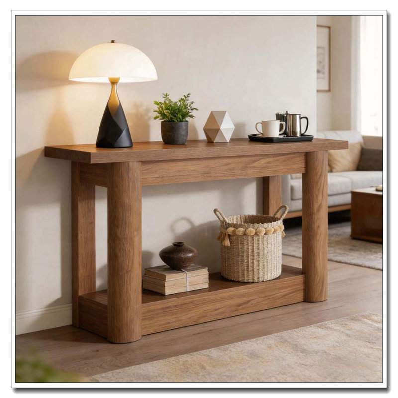 Entryway Table,2-Tier Console Table, Brown