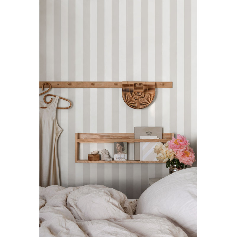 Villa Dalaro 2 Striped Wallpaper Roll, Clay