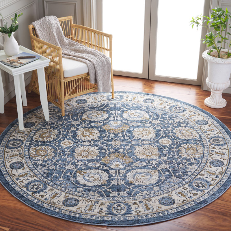 Rosewood Performance Oriental Rug, Round 6'7"