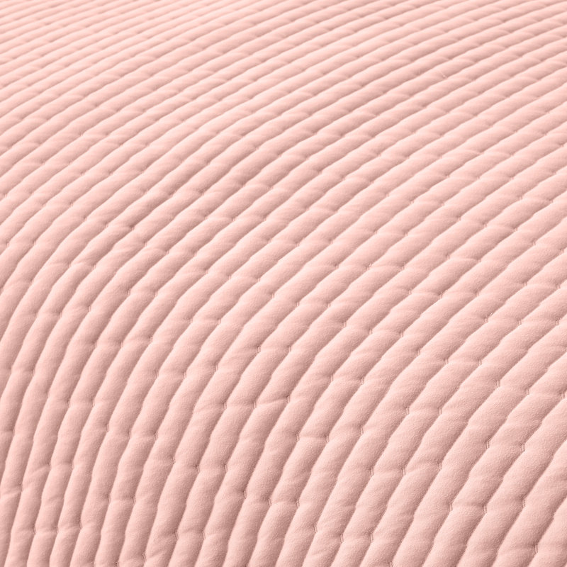 Queen Pink Polyester Jersey Knit Quilt Set