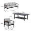 Ensemble de conversation de patio en aluminium Aspen pour 5 personnes avec coussins et table basse