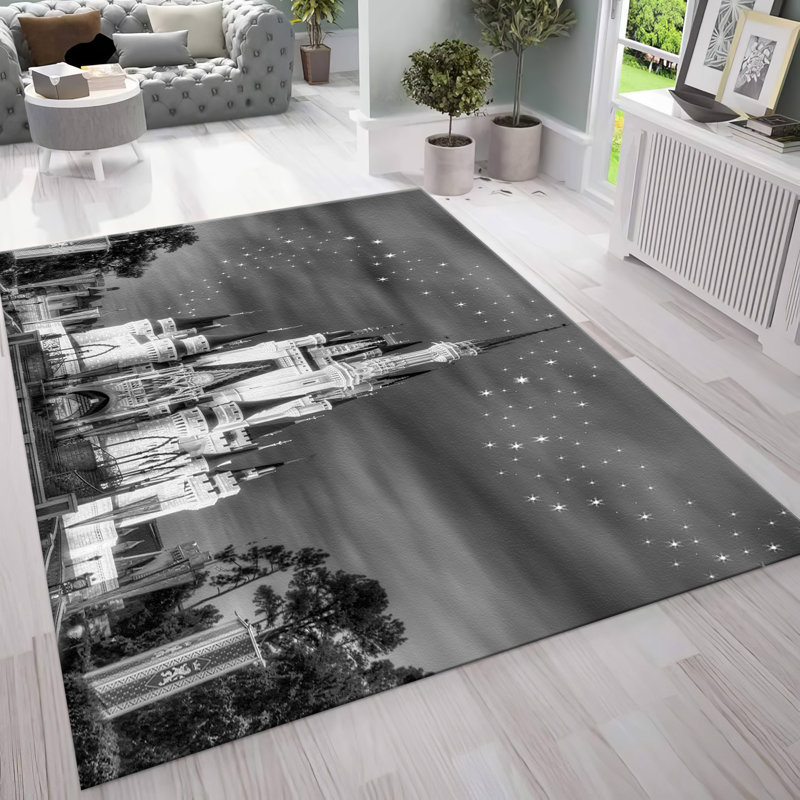 Non-Woven Thin Type Printed Rug Featuring an Intricate Floral Motif in Vibrant Hues for a Sophisticated Touch of Elegance in Your Living Room or Bedroom Decor
