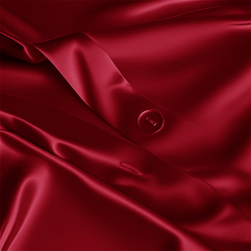 Silk No Pattern Duvet Cover, Red, Double Duvet Cover