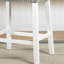 De 2 tabourets, hauteur comptoir, sièges de selle gris, blanc délavé, velours de bois massif-1416677357