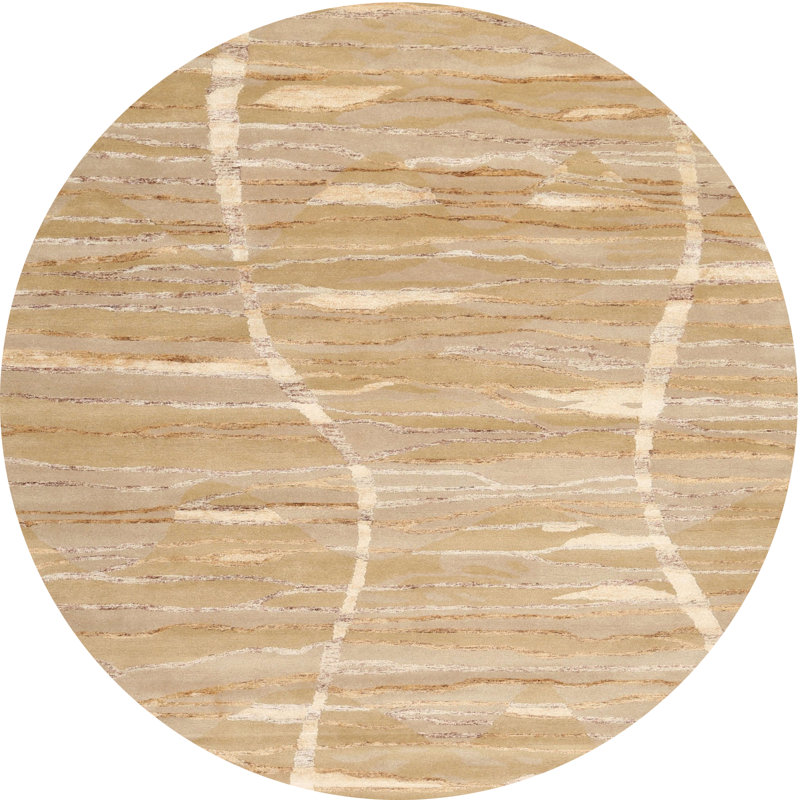 Surface beige contemporaine tapis, Rond 4 pi