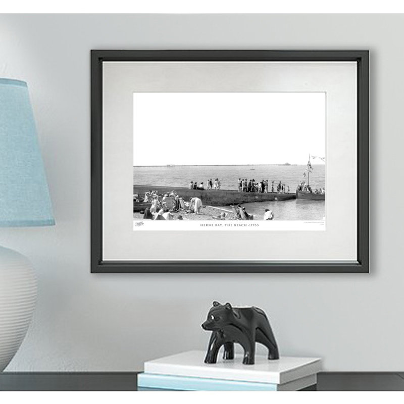 Herne Bay, The Beach C1955 by Francis Frith - Single Picture Frame Print, 60cm H x 80cm W x 2.3cm D