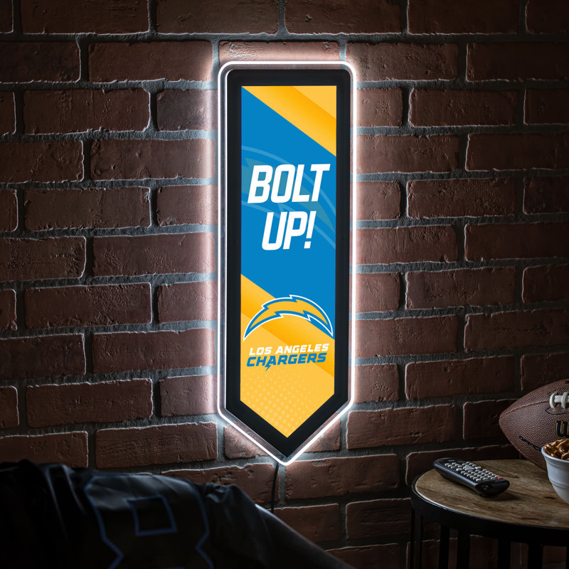 NFL LED Pennant Shaped Lighted Wall Sign, Los Angeles Chargers