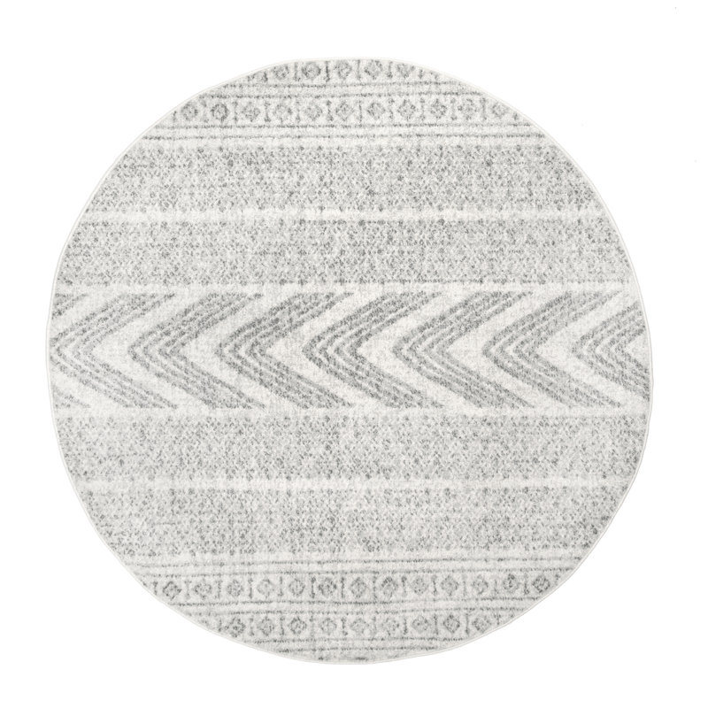 Tapis géométrique gris Berger, Ovale 6 pi 7 po x 9 pi