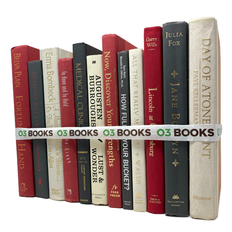 Livres décoratifs Tealwood, rouge, gris et crème