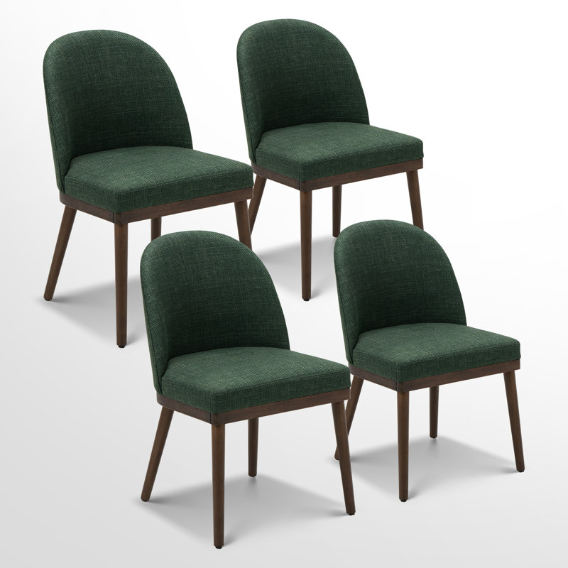 Chaises de salle à manger rembourrées, Vert, 4