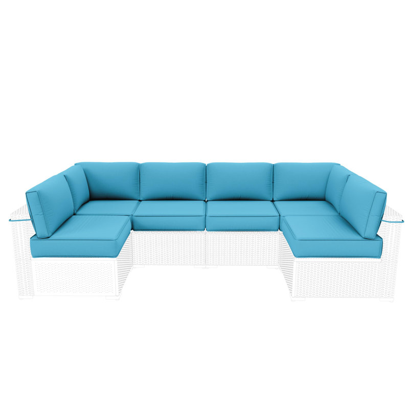 Ensemble de 14 coussins de remplacement pour siège / dossier (l 26 po x P 26 po), Sarcelle, 26" L x 26" W x 5" H