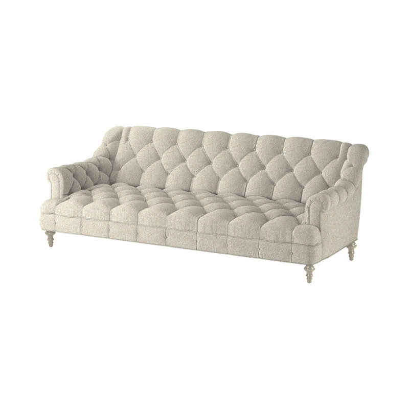 Wingate Tufted Sofa, Smoke Polyester, Hipster Gray