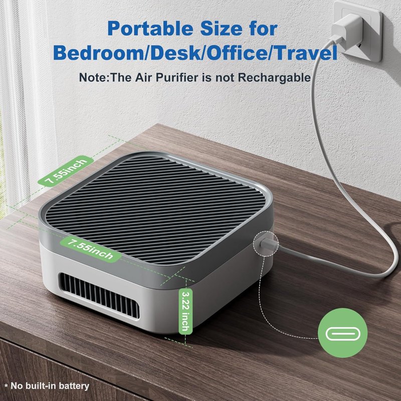 Filtre HEPA purificateur d'air pour animaux de compagnie, fumée et allergies, couverture ultra-silencieuse et portable de 600 pieds carrés