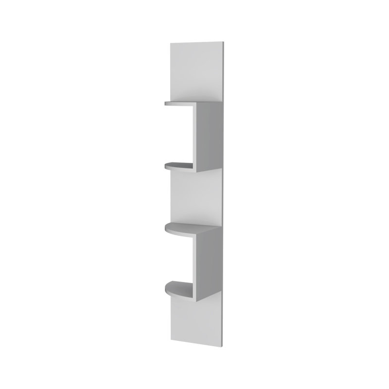 Tablette flottante avec 4 niveaux d'espace pour le bureau, Blanc