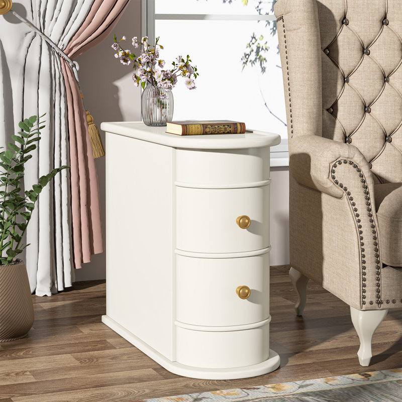 Solid Wood Frame End Table, White