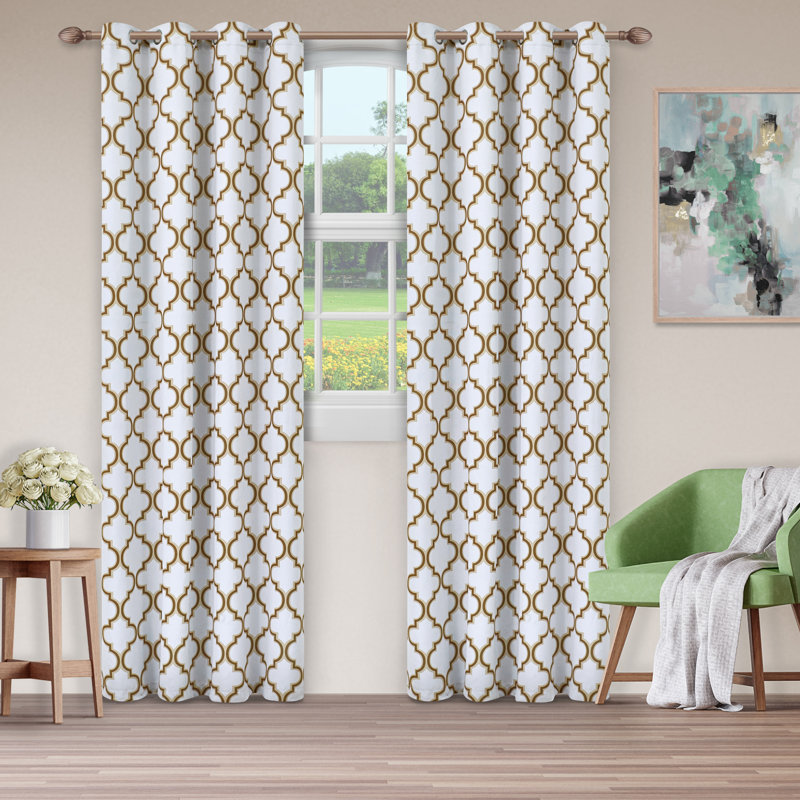 Paire de rideaux obscurcissant en polyester Écosse, 52 po x 63 po, Argent