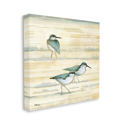 " Oceanside Sandpipers Beach Birds " Painting Print