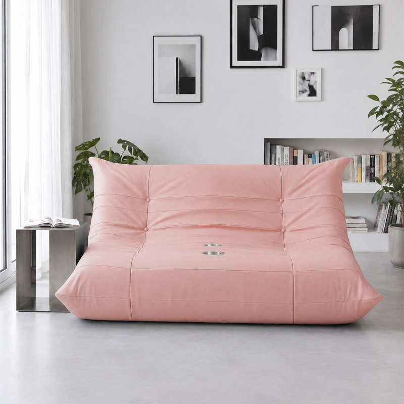 Causeuse moderne et ergonomique avec porte-gobelet intégré, pink Foam
