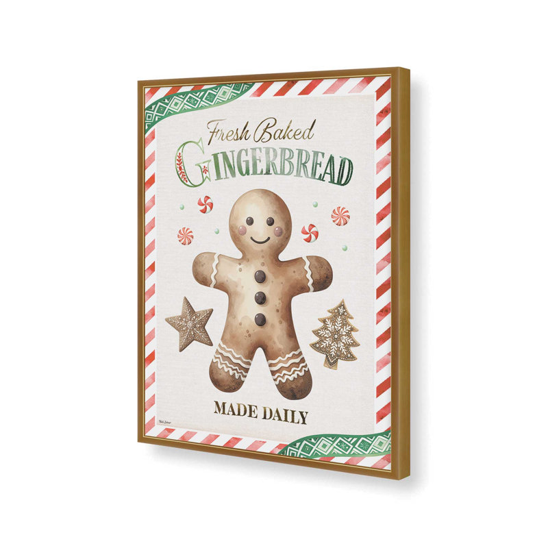 «Fresh Baked Gingerbread» par Nicole DeCamp, reproduction d'art, L 36 x H 48, Impression encadrée, Gold