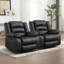 Fauteuil inclinable manuel en cuir végétalien moderne et souple de 40,2 po de largeur avec porte-gobelet caché Lamyiah (ensemble de 2)-101416337