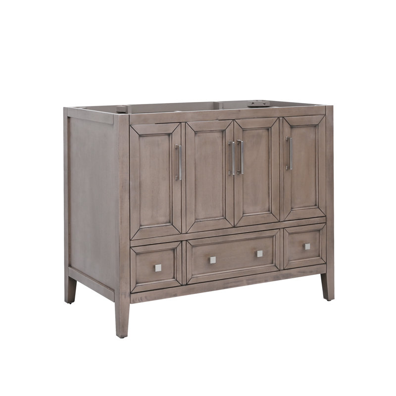 Everette 42'' W Single Bathroom Vanity Base, Gray Oak